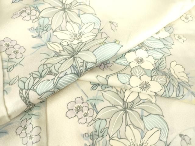 平和屋着物▽上質な紬　単衣　笹文　正絹　逸品　DAAS0163az 平和屋着物▽上質な紬 単衣 笹文 正絹 逸品 DAAS0163az