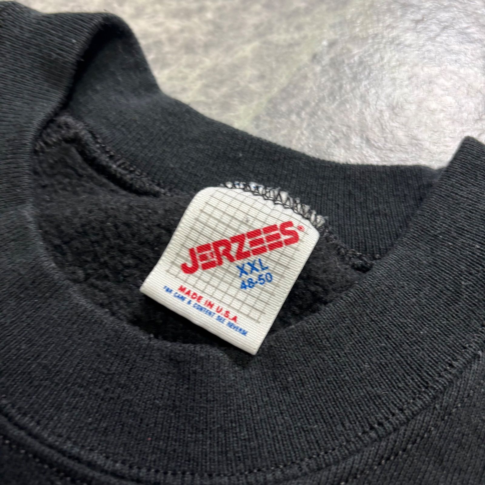 WC395 80s' JERZEES ラグラン　バックプリントトレーナー　黒 WC395 80s' JERZEES ラグラン バックプリントトレーナー 黒