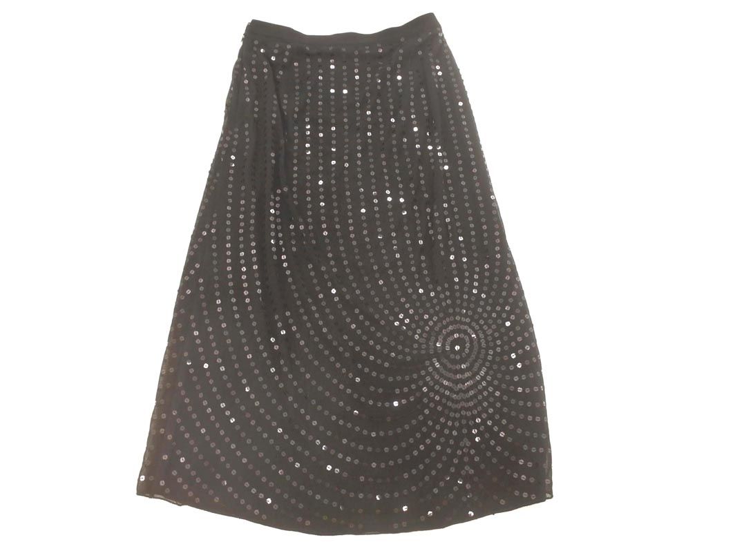 伊太利屋 ロングスカート ブラック フォーマル スパンコール 伊太利屋 スパンコール ロング スカート size9/黒