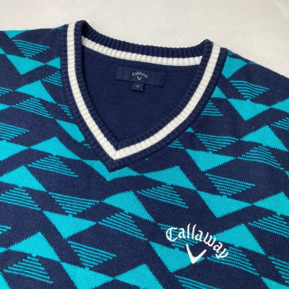 サイズ：M CALLAWAY キャロウェイ  ニット セーター  ネイビー系 [240101437779] ゴルフウェア メンズ ストスト サイズ：M CALLAWAY キャロウェイ ニット セーター ネイビー系