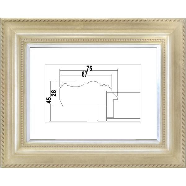 額縁 油絵/油彩額縁 樹脂製フレーム アクリル付 7746 サイズ F3号 シルバー - メルカリ