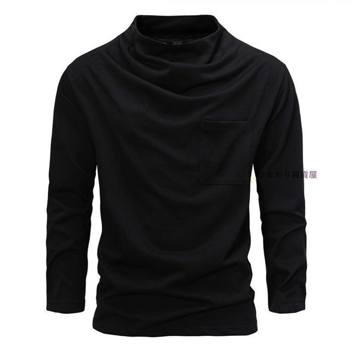 長袖Tシャツ メンズ タートルネックトップス 長袖 カットソー Tシャツ 