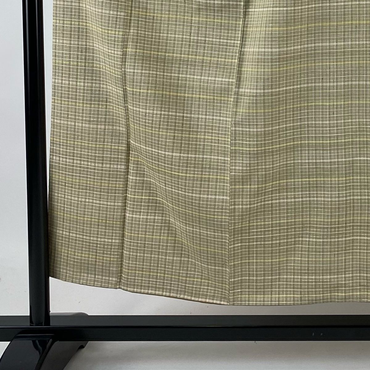 紬 身丈154cm 裄丈62cm S 袷 上田つむぎ 小山憲市 証紙 格子梅だ 灰茶  