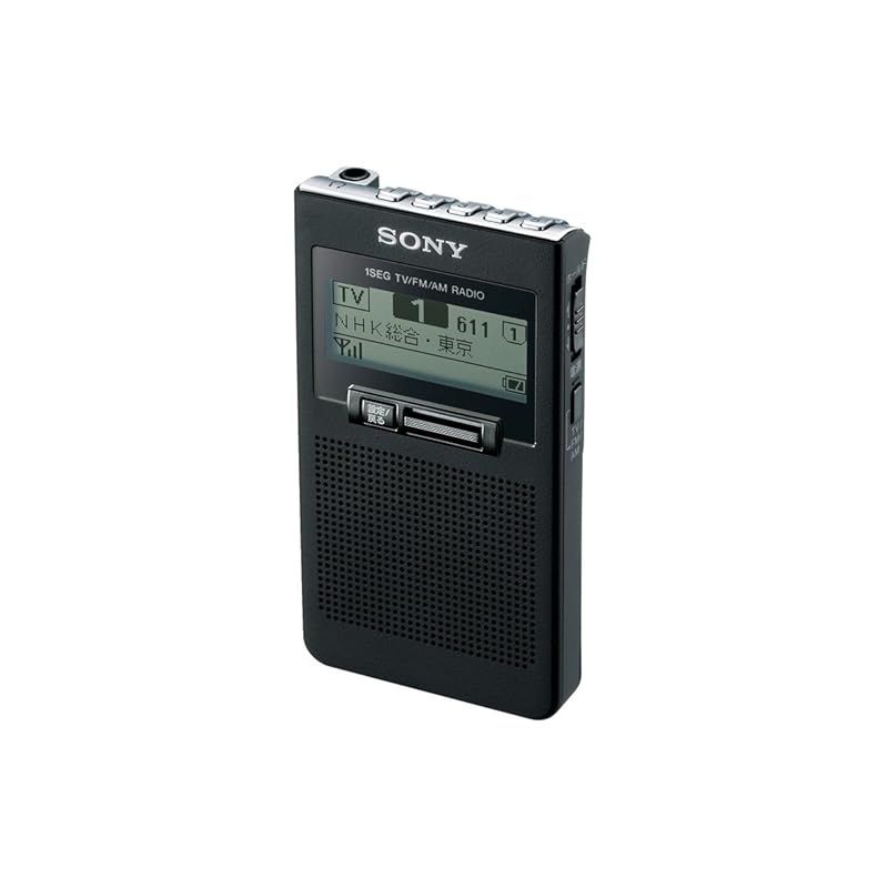ソニー ポケットラジオ XDR-63TV ポケッタブルサイズ FM|AM|ワンセグTV音声対応 ブラック XDR-63TV B 1