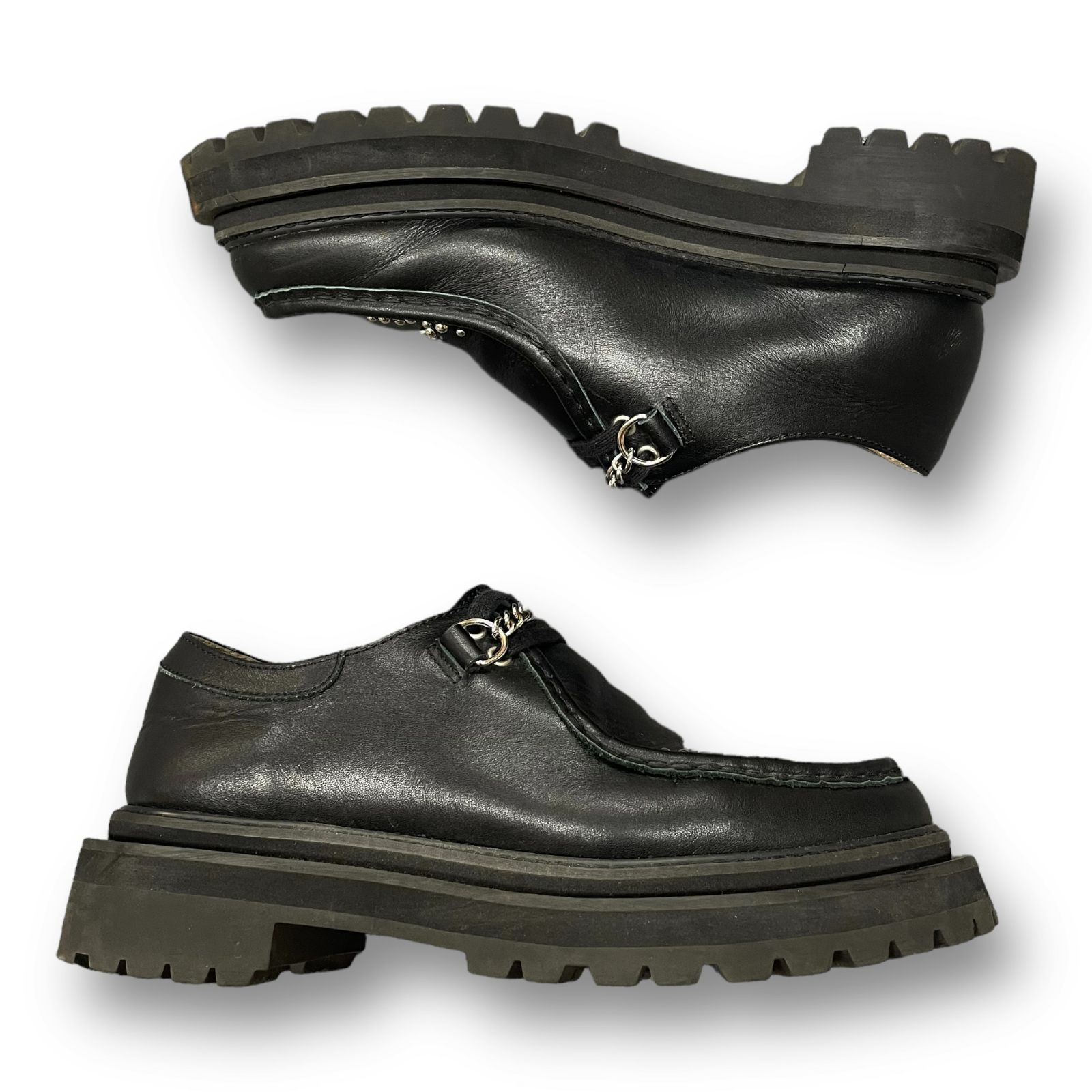 定価68200円 DAIRIKU 22AW Leon Studs Chain Leather Shoes