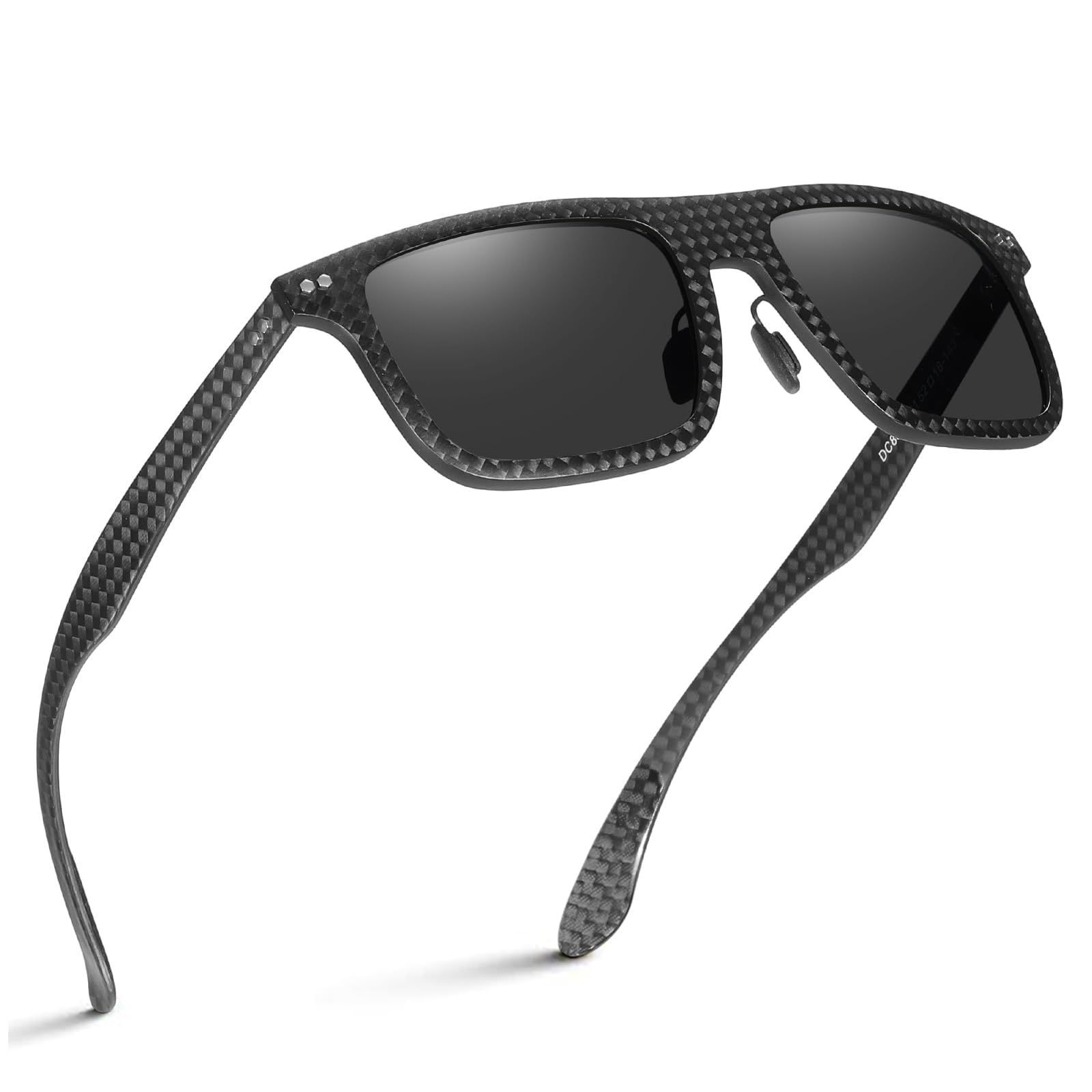 DUCO サングラス メンズ 偏光 サングラス フルカーボンファイバー デザイン へんこう さんぐらす 運転 釣り用 sunglasses for men UVカット ウェリントン おしゃれ 8325