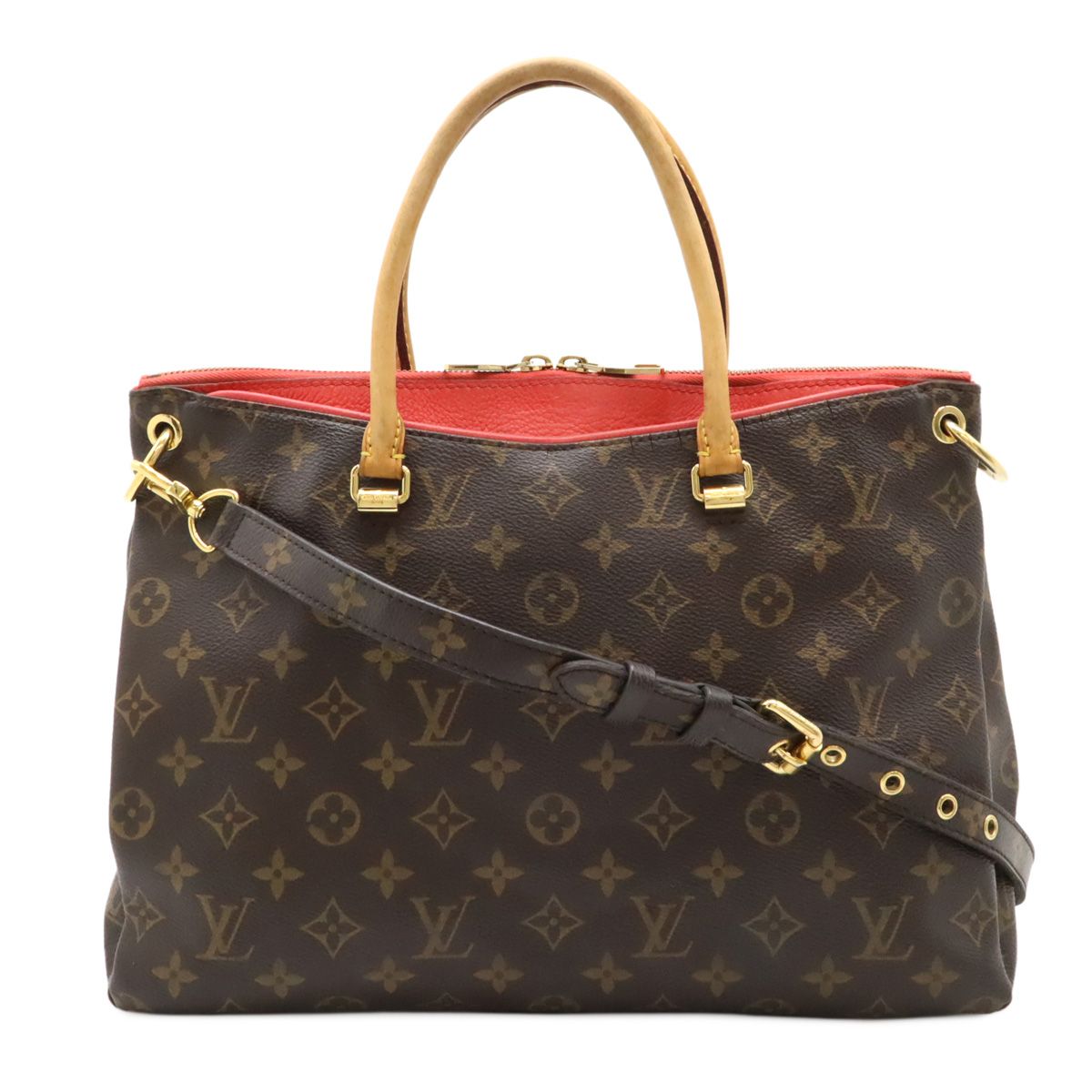 LOUIS VUITTON ルイ ヴィトン モノグラム パラス ハンドバッグ トートバッグ 2WAY ショルダーバッグ 斜め掛け ポピーペタル ピンク系 M41721
