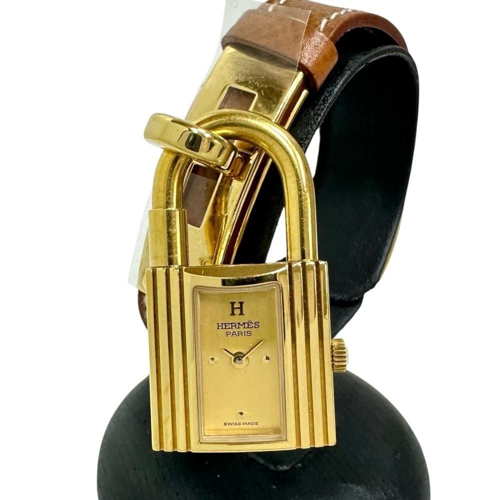 HERMES/エルメス】ケリーウォッチ 600479 腕時計 GP/レザー クオーツ  