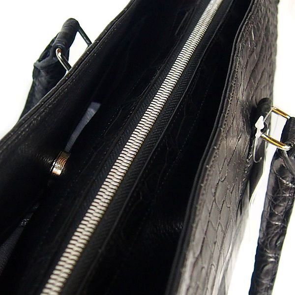 クロコダイル 4482 トートバッグ ブラック  CROCODILE ユニセッックス 天ファスナーショルダー クロコダイル 4482 天ファスナーショルダー ヘンローン社製
