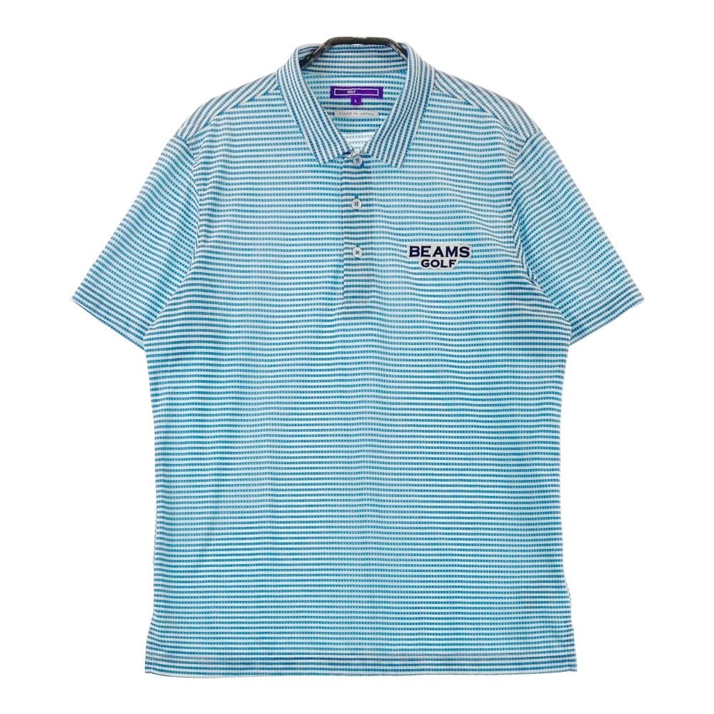 サイズ L BEAMS GOLF ビームスゴルフ 2025年モデル 半袖ポロシャツ ボーダー柄 ブルー系 240101354362 ゴルフウェア メンズ ストスト