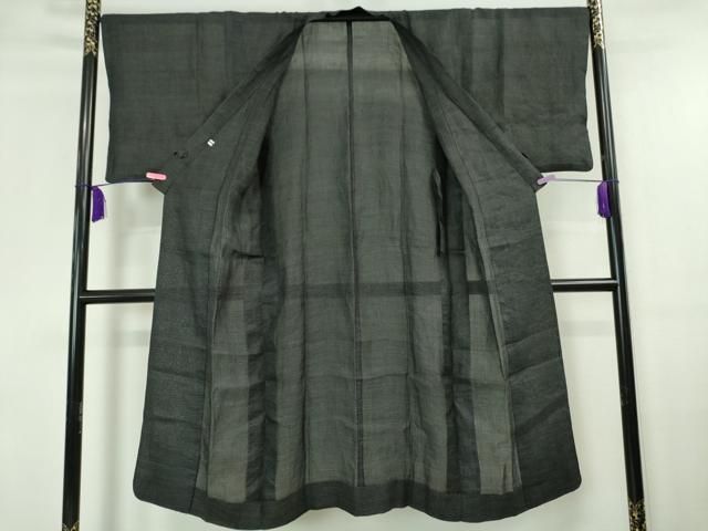 平和屋本店■極上　夏物　石川県指定無形文化財　能登上布　本麻手織上布　道中着　ロング丈　逸品　DZAA6173kh5 平和屋本店□極上 夏物 石川県指定無形文化財 能登上布 本麻手織上布
