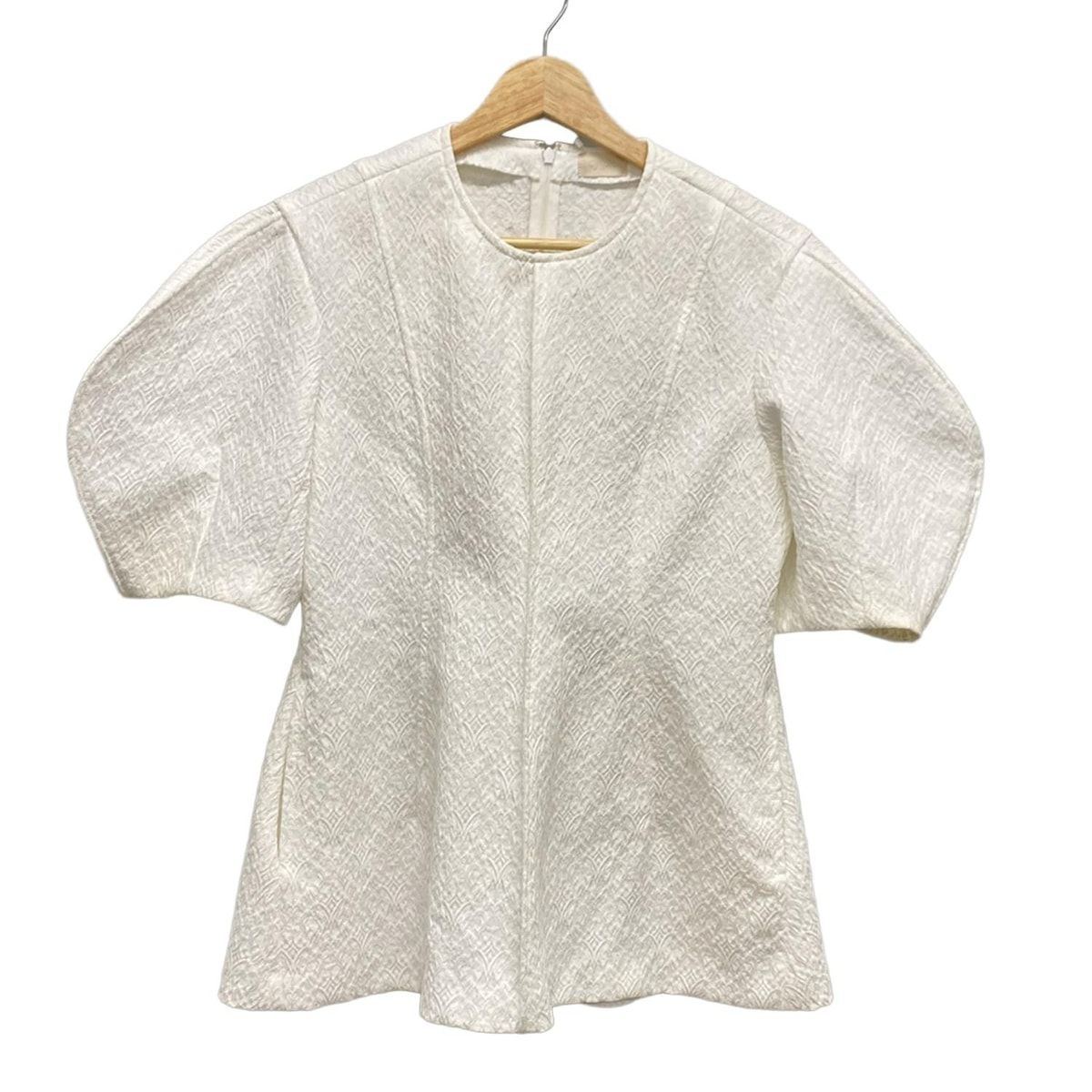 cygne シーニュ チュニック レディース - 白 クルーネック|半袖|パフスリーブ