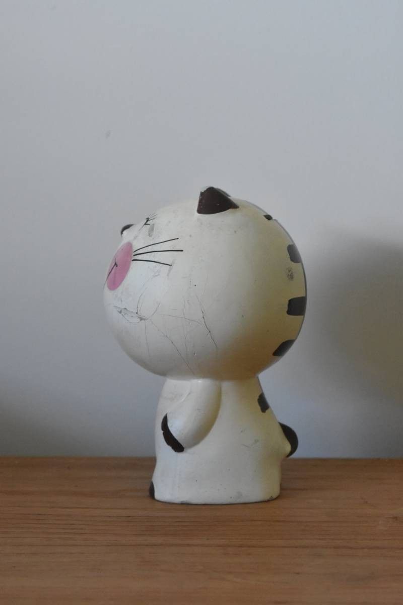 ☆水森亜土 みーたん 貯金箱 陶器 置物 人形 昭和レトロ や