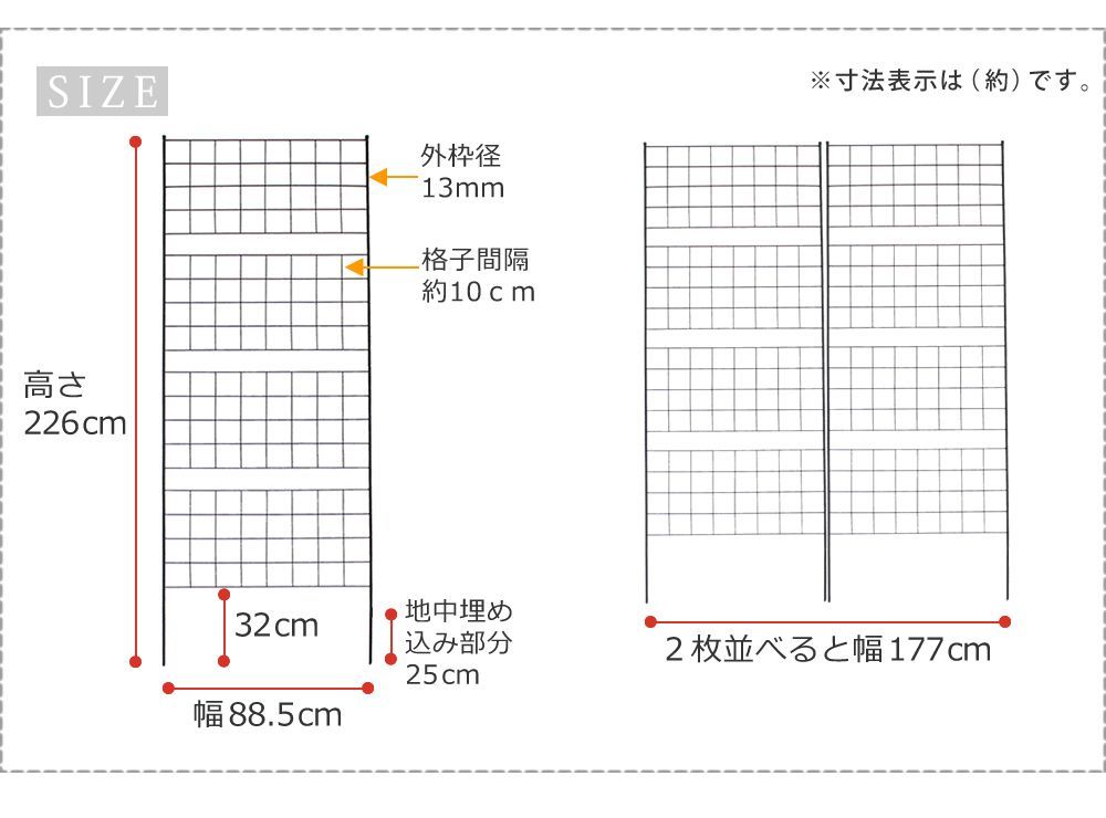 ASM1013529 アイアンフェンス 高さ226 グラフ 2枚組 送料無料 フェンス