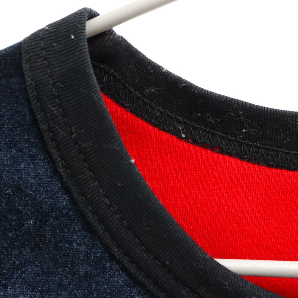 kolor カラー 18AW ベロア ニット切替クルーネックスウェットトレーナー ブラック/グレー 18WCL-T01217 kolor (カラー) 18AW ベロア ニット切替クルーネックスウェット