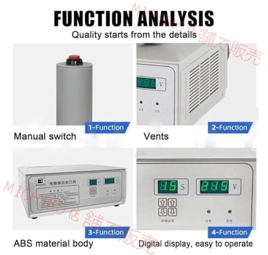 ハンドヘルドヒートシーラー アルミホイルマイクロコンピュータプラスチックボトルキャップシール機