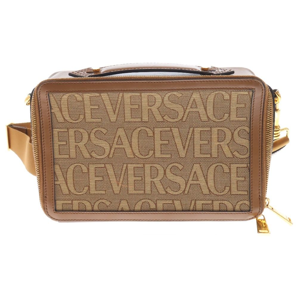 VERSACE ヴェルサーチ ALL OVER LOGO MESSENGER BAG F-21651 オールオーバー ロゴメッセンジャーバッグ 2WAY ブラウン VERSACE (ヴェルサーチ) ALL OVER LOGO MESSENGER BAG F-21651 オール