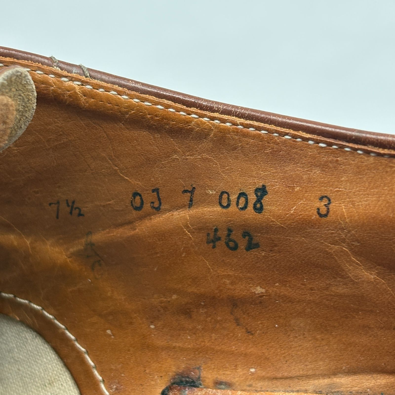 オールデン外羽根プレーントウ462ヴィンテージ7.5JP25,5センチ ALDEN オールデン 外羽根 プレーントゥ 462 カウレザー 7 1/2 ブラウン