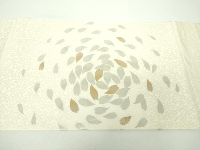 平和屋着物○九寸開き名古屋帯 舞桜 金銀糸 正絹 逸品 DAAY1193ps
