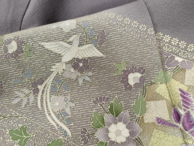 平和屋着物●訪問着　作家物　刺繍　貝紫　鳳凰花鳥文　暈し染め　金彩　鈴乃屋扱い　正絹　逸品　CAAW8190yc 平和屋着物○訪問着 作家物 刺繍 貝紫 鳳凰花鳥文 暈し染め 金彩