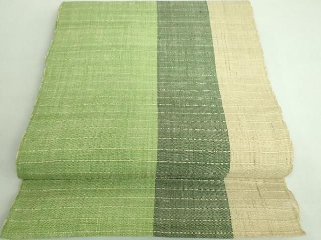 平和屋本店□最高級 夏物 重要無形文化財 越後上布 八寸名古屋帯 麻匠