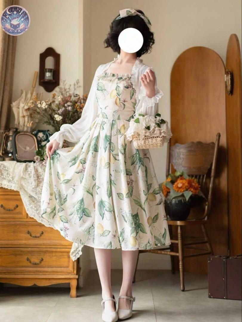 軽やかな 爽やかデザイン クラシカルロリータ風シンプルワンピース 普段着やデートに最適 【卸し売り】