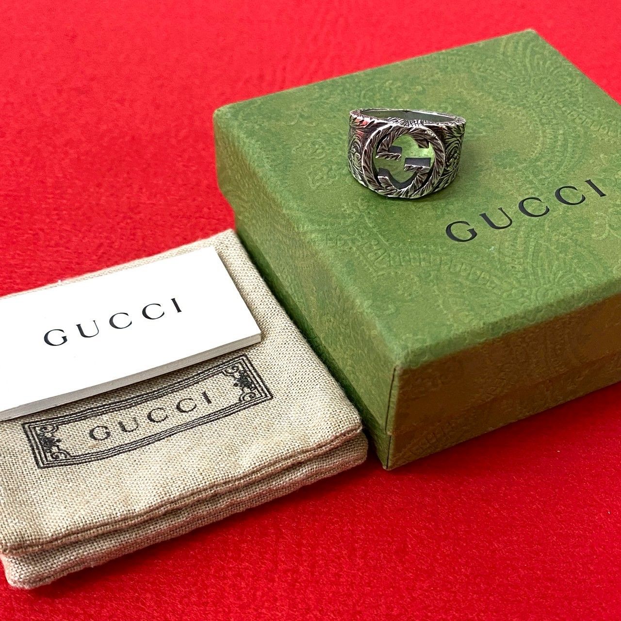 GUCCI リング インターロッキングG アラベスク シルバー925 9号 GUCCI】グッチ インターロッキングG アラベスク リング・指輪 18