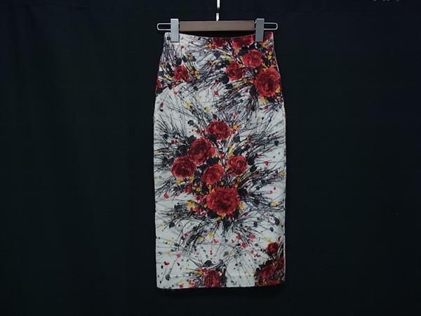 PRADA プラダ ウール等 スカート ボトムス 表記サイズ 36 洋服 レディース アイボリー系×マルチ FR2458