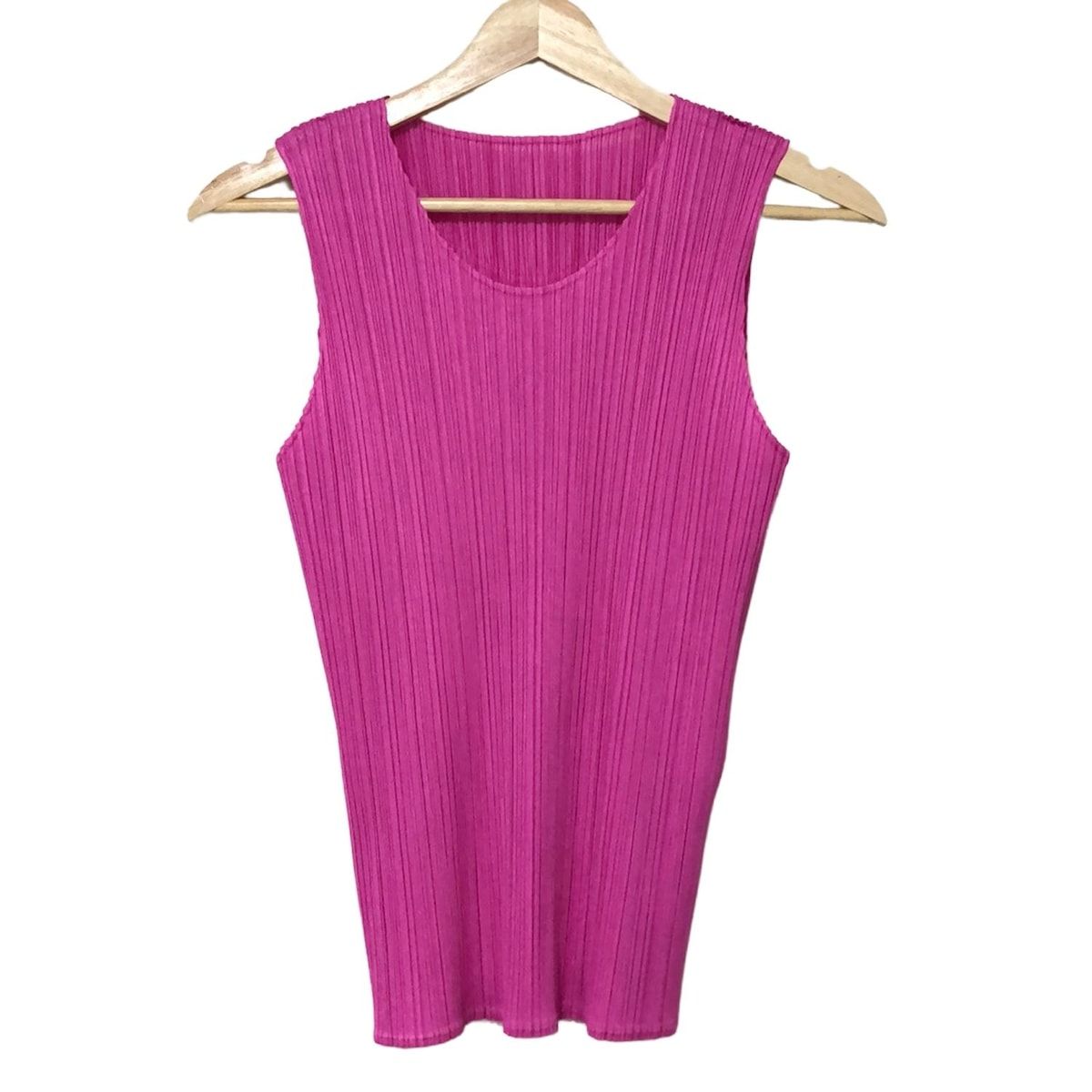PLEATS PLEASE プリーツプリーズ ノースリーブカットソー サイズ4 XL レディース - PP55-JK901 ピンク クルーネック|プリーツ