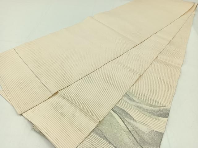 平和屋着物＊夏物 太鼓柄袋帯 流水文 銀糸 正絹 逸品 AAAX9419jh