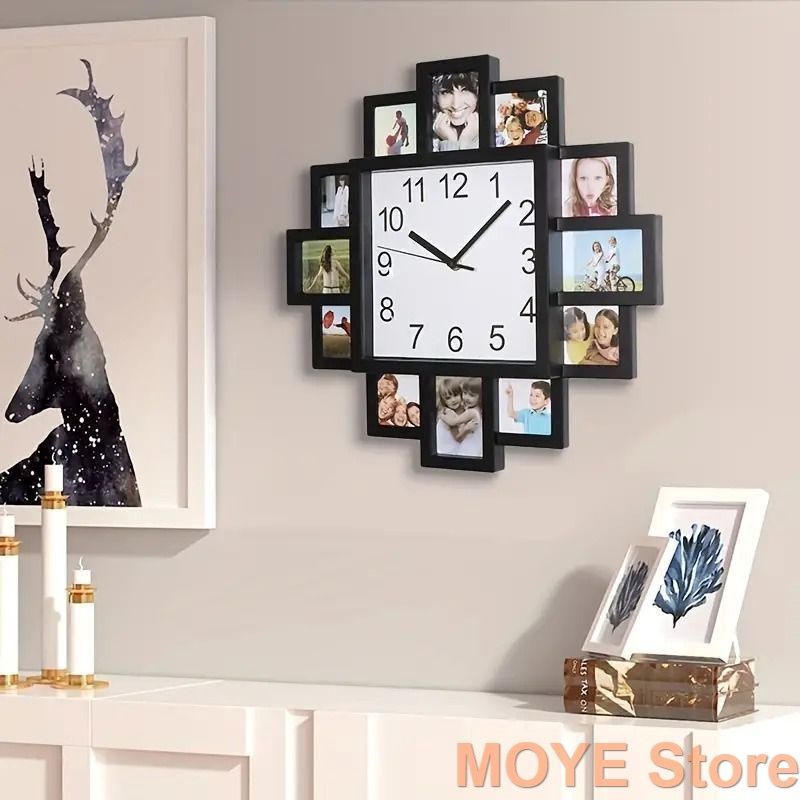 掛け時計 木製フレーム ヴィンテージ 古い壁掛け時計 シャビー