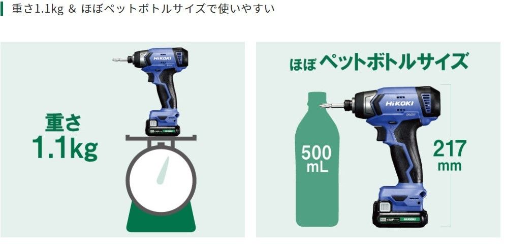 HiKOKI ハイコーキ 10.8V コードレスインパクトドライバ 最大トルク 110N m バッテリー2個 充電器 ケース付 FWH12DAL 2ES リプロス DIY 電動工具 穴あけ 締付 HRDEVELOPMENT_JP