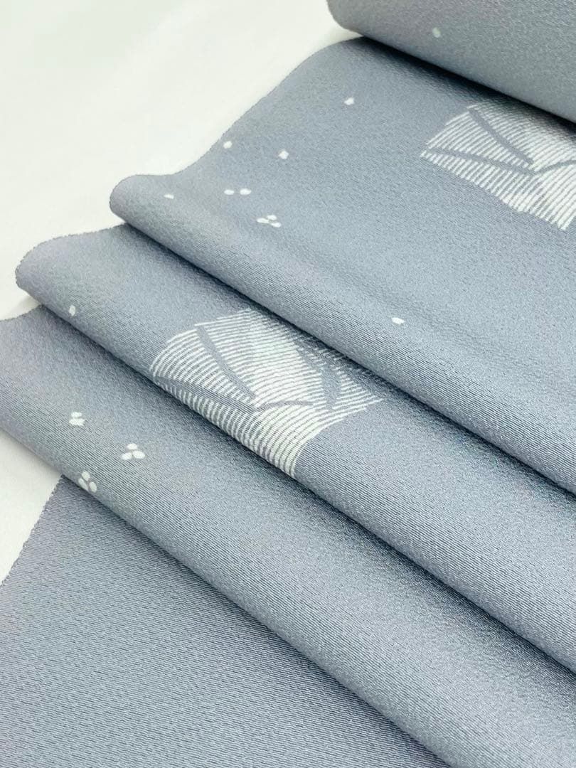 小紋 更紗 全体柄 鳥 正絹 反物