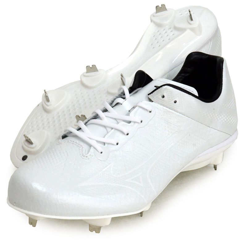 ミズノ MIZUNO グローバルエリート ライトレボエリート2 ワイド 野球 金具 スパイク 白 シューズ 軽量 24AW 11GM241601 01ホワイト