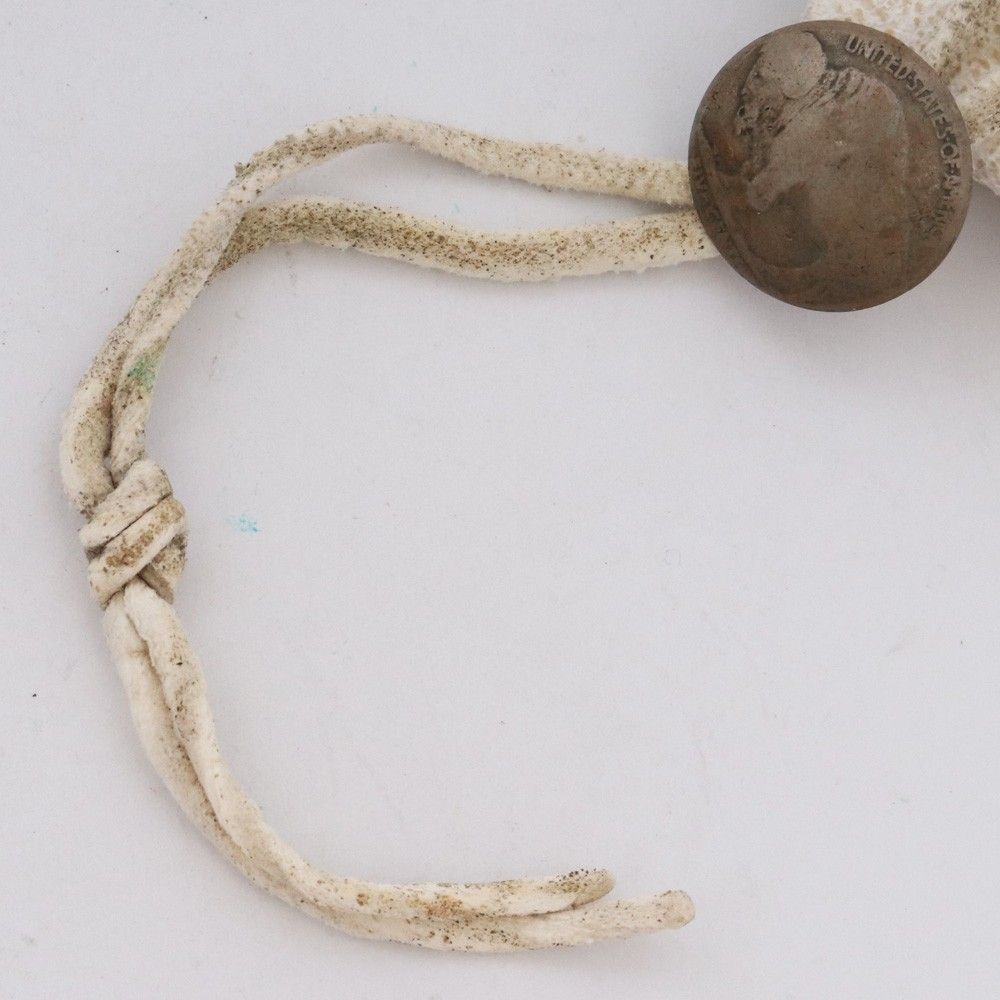 GORO'S 5セント コンチョ付き 巾着ポーチ Sサイズ ホワイト GORO´S 5