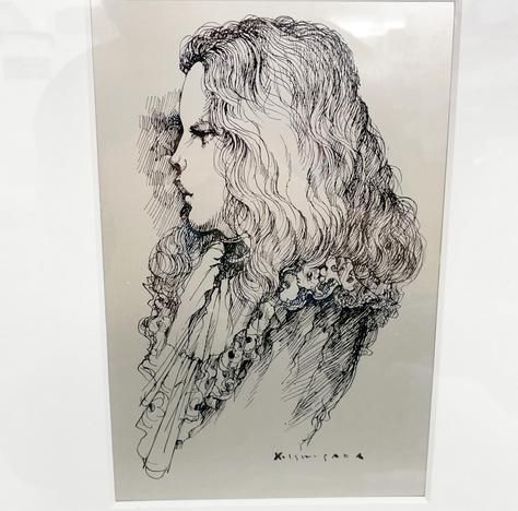 石阪春生 女性像 水彩画 直筆サイン入 額縁入 人形のような女性たちを描く 石阪春生 女性像 水彩画 直筆サイン入 額縁入 人形のような女性