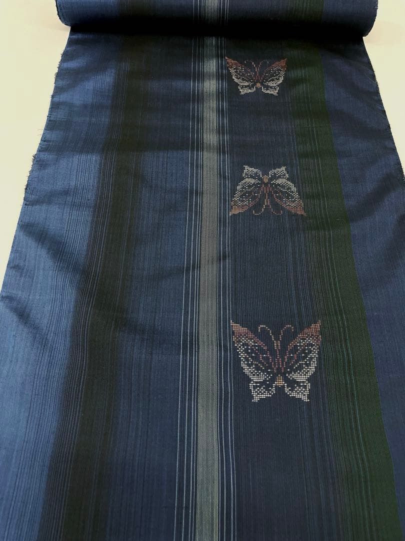 平和屋着物＊夏物 紗紬 反物 着尺 格子 逸品 未使用 DAAW7751zzz