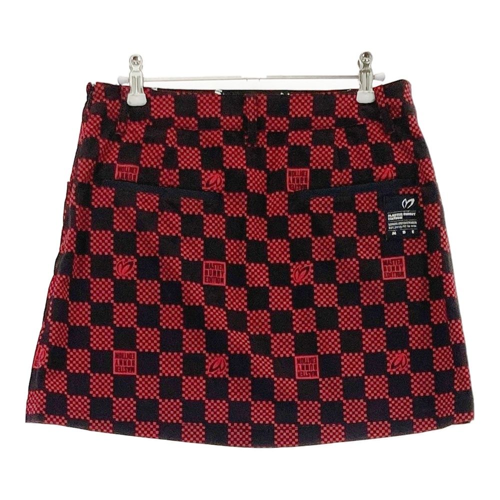 サイズ 1 MASTER BUNNY EDITION マスターバニーエディション ストレッチ スカート ブロックチェック 総柄 ブラック系 240101454799 ゴルフウェア レディース ストスト