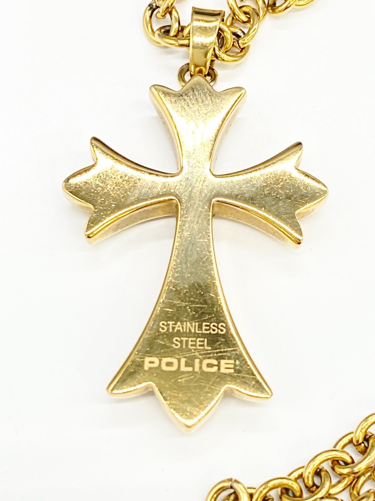 POLICE ゴールドクロス ネックレス - メルカリ