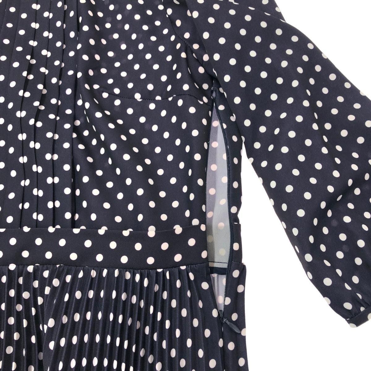 PRADA プラダ ドット柄 水玉 プリーツ 七分袖 ワンピース サイズ:36