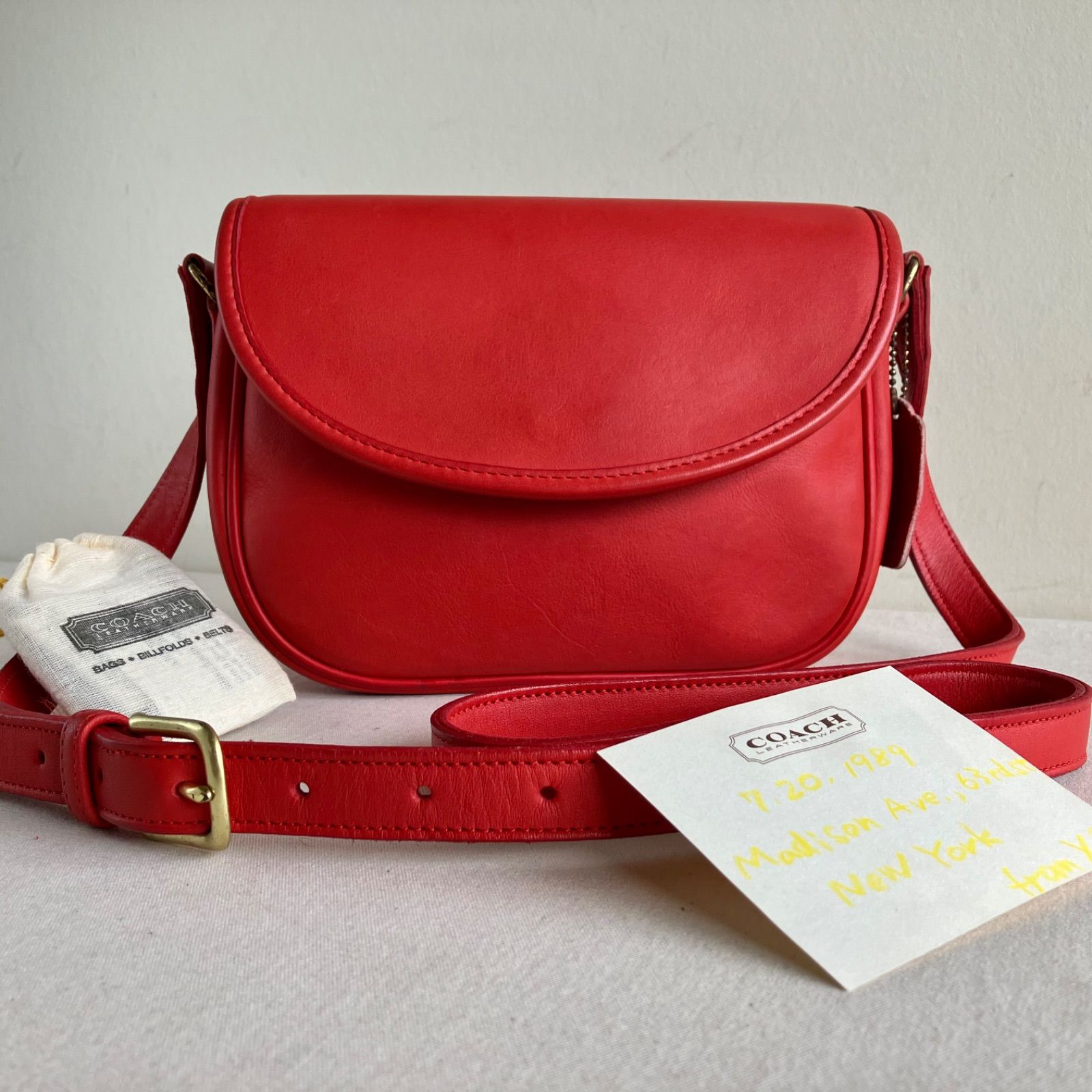 80s Vintage Coach Town Bag Red Leather Shoulder Bag