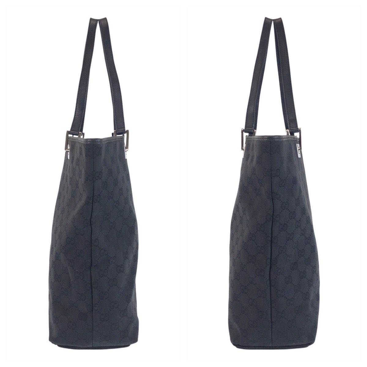 美品 GUCCI グッチ ブラック 黒 GGキャンバス/レザー 31243 トート  