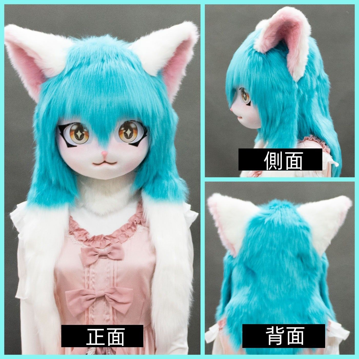 ケモノ着ぐるみ ヘッド fursuit コスプレ 猫ちゃん kigurumi コスチューム ztb13