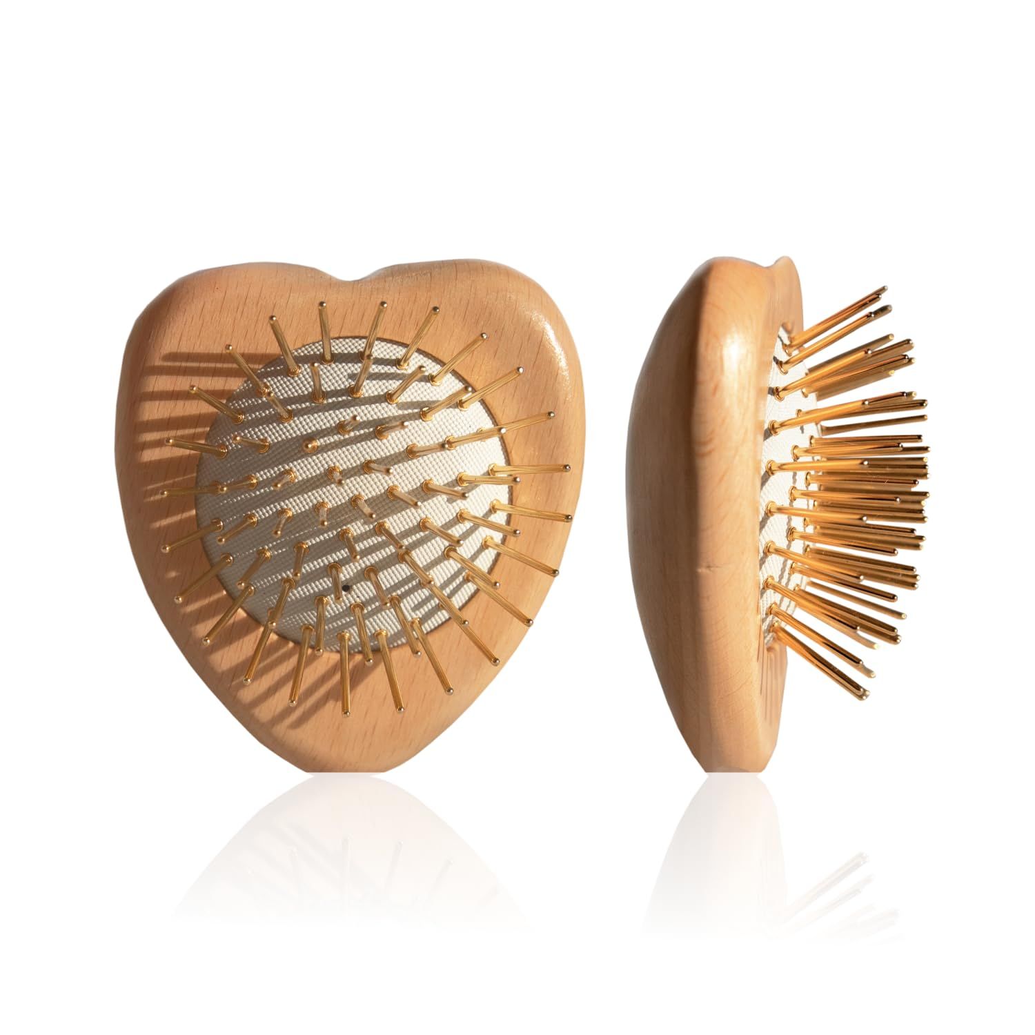 SNOW FOX SKINCARE ヘアブラシ カッサ ウッドミニハート 携帯ブラシ 髪 頭皮マッサージ スカルプブラシ 美顔器 メンズ レディース プレゼントくし 髪の毛 サラサラ