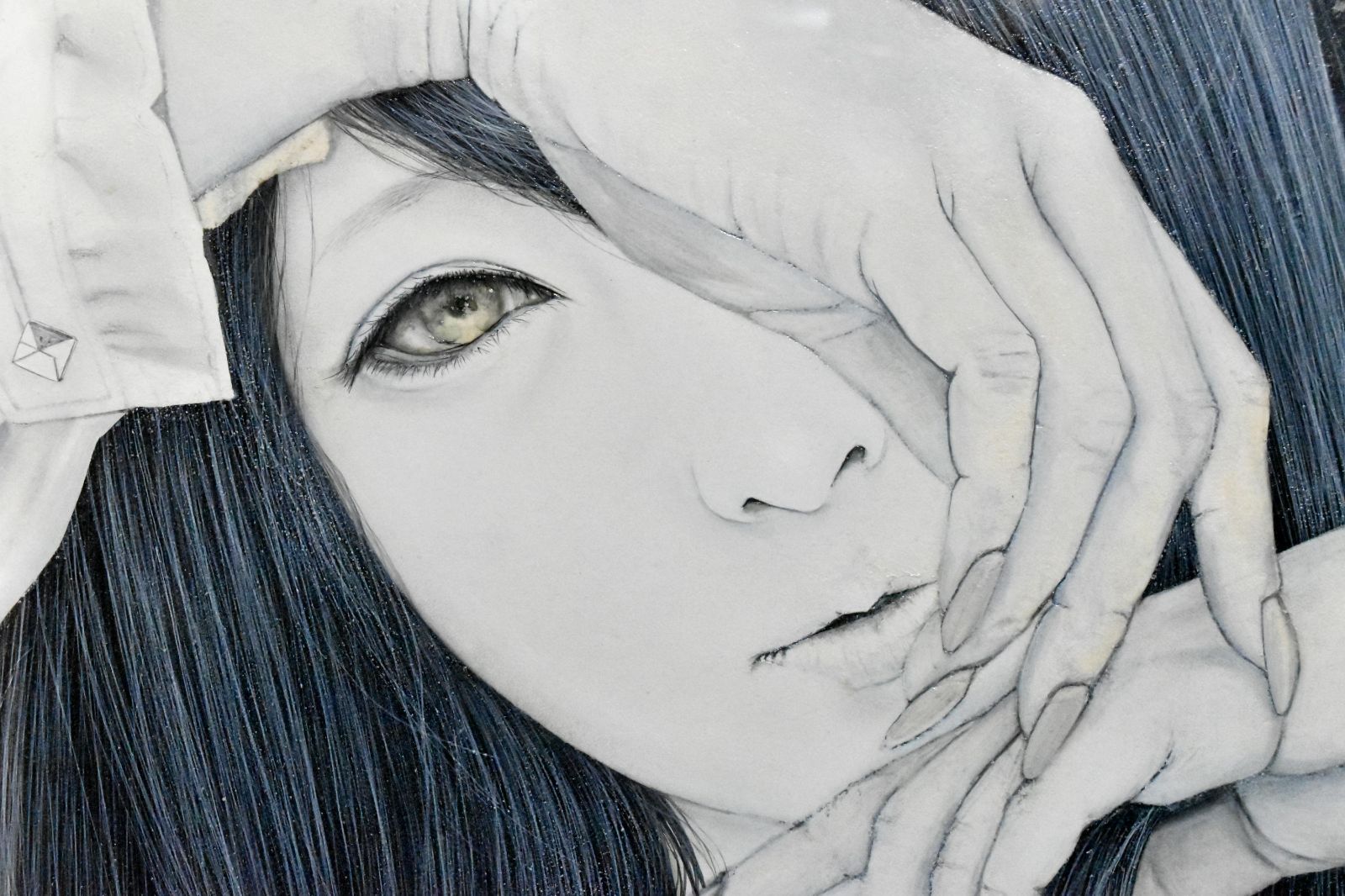 川島優 「Adverse effect」 日本画 紙本・彩色 50号 真作保証