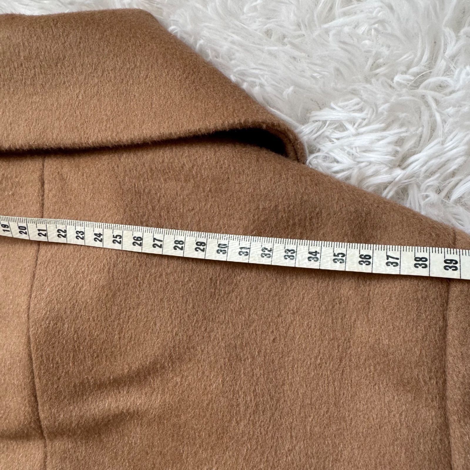 INDIVI カシミヤ混コート インディヴィ ミドル丈 ベージュブラウン