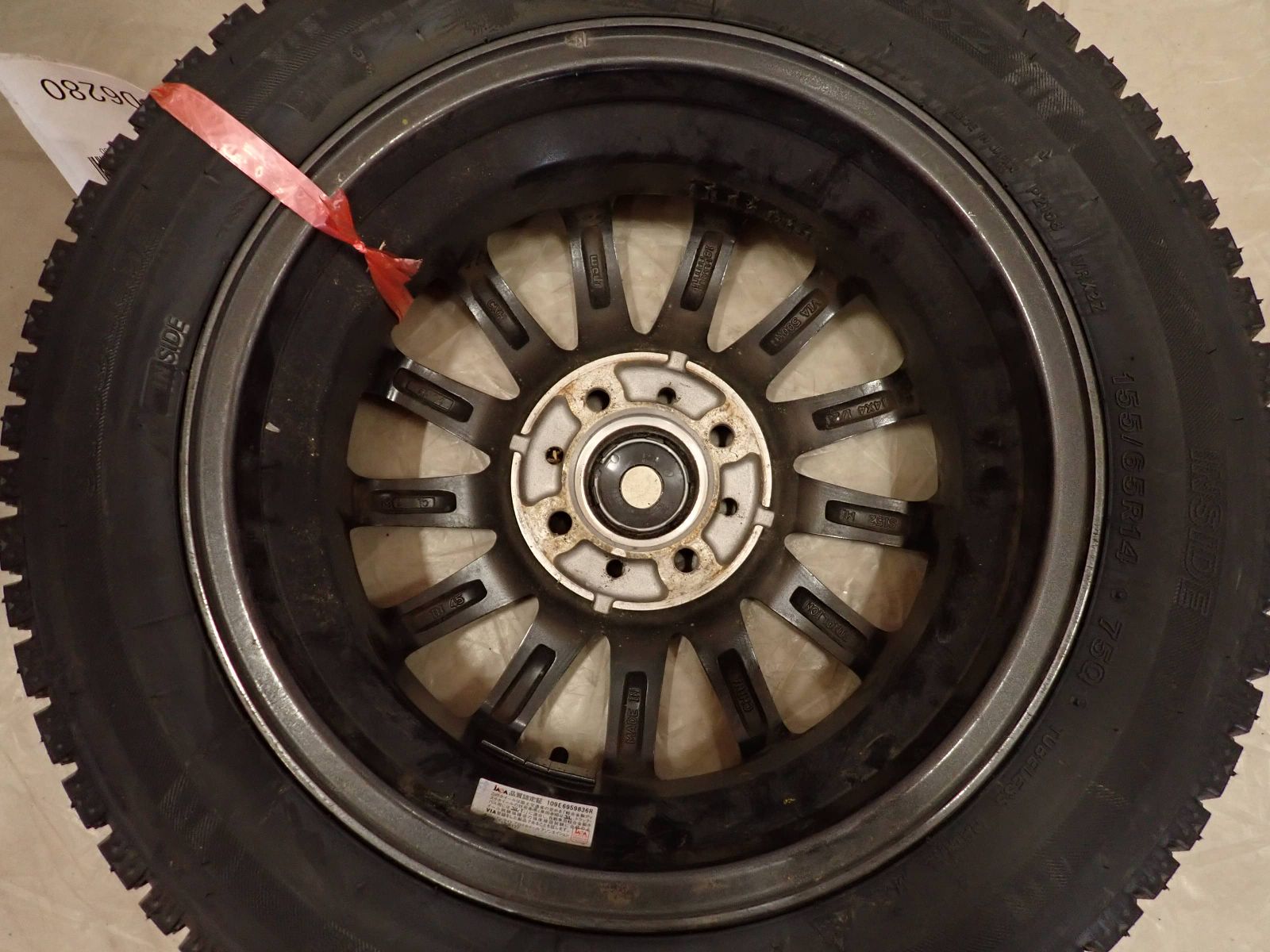 職人の mc 冬 製 4本SET 会社宛 155 65R14×4.5J 75Q ブリヂストン ブリザック VRX2 N-BOX ワゴンR スペーシア ウェイク NO D6280