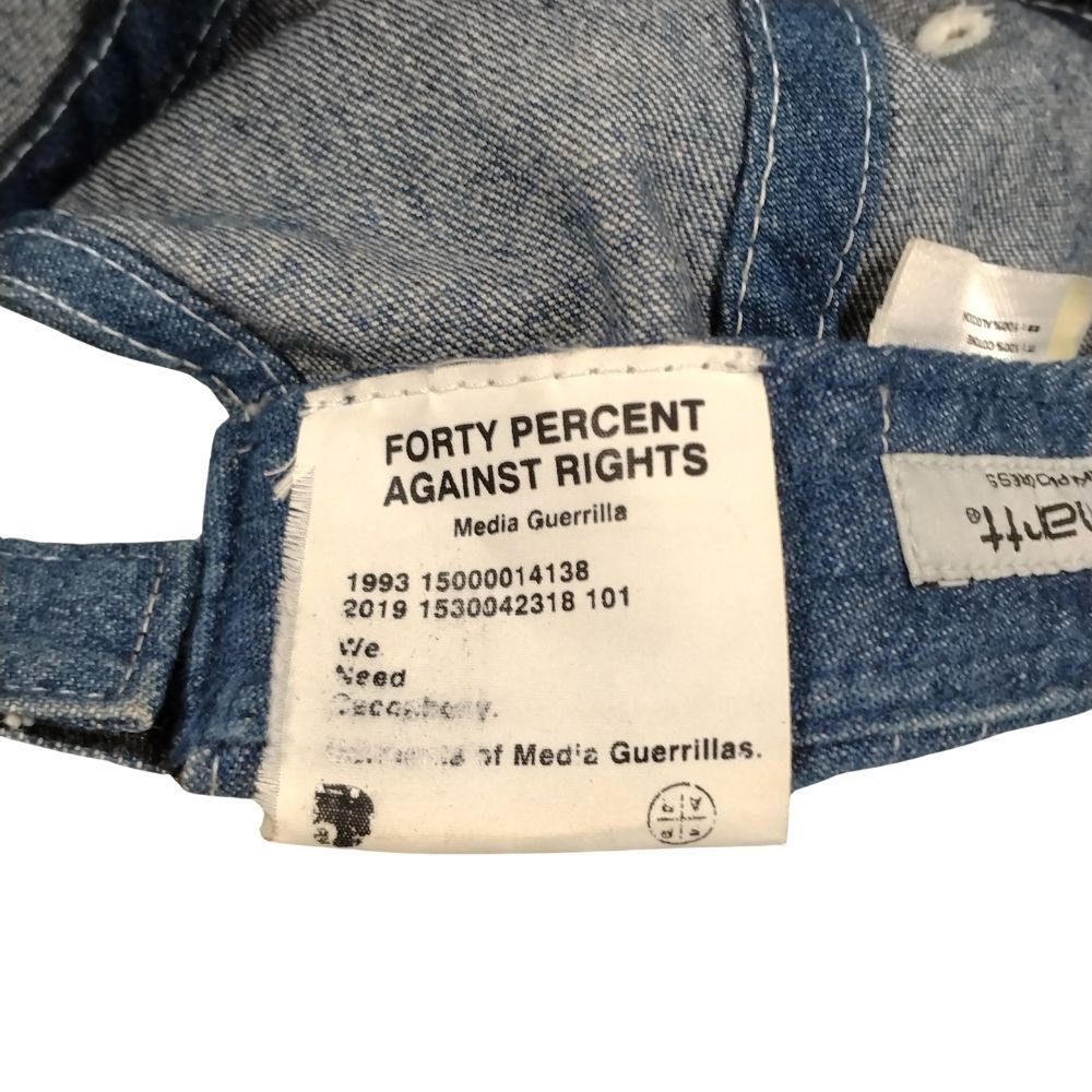 CARHARTT カーハート ×FPAR FORTY PERCENT AGAINST RIGHTS デニム キャップ インディゴ 正規品 / 35350