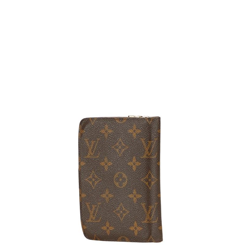 ルイ ヴィトン モノグラム ポルトパピエ ジップ M61207 ブラウン 茶 PVC レザー レディース LOUIS VUITTON 1-0231860