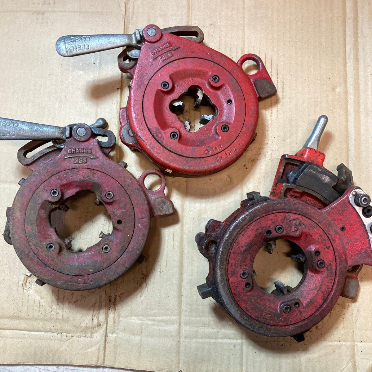 ＊＊REX レッキス 自動切上ダイヘッド 3台セット レッド